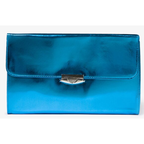 Shining Blue Elegant Envelop Evening Clutch Purse - Picture 1 of 8